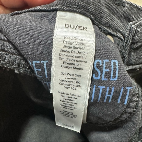 Duer Du/er Performance Denim Girlfriend Jeans - Vintage Black - Size 24X28 - Picture 8 of 8